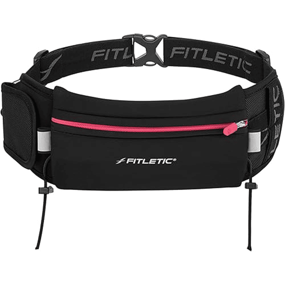 Pochete para Corrida com porta gel e bolso extra Ultimate II Fitletic - Zíper Rosa