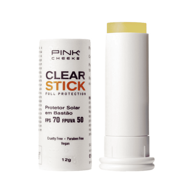 Protetor Facial Transparente Clear Stick Full Protection 12g - Pink Cheeks