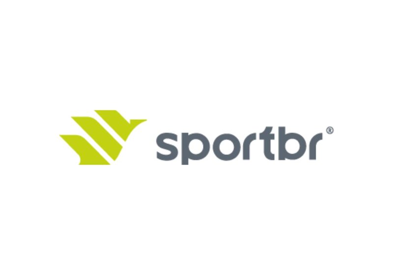 Logotipo da Sportbr com linhas estilizadas em verde
